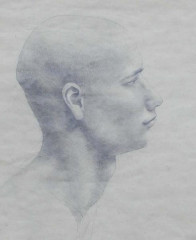 Portrét, tužka, student přijat na AVU, obor klasická malba, 2000