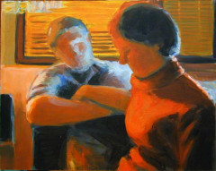 Dvojice, olej na plátně, student přijat na VŠUP, obor malba, 2003